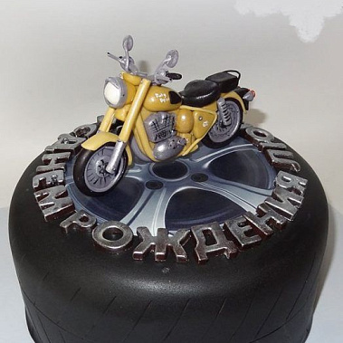Торт жёлтый мотоцикл купить - юрга.сладкоежкин.рф
